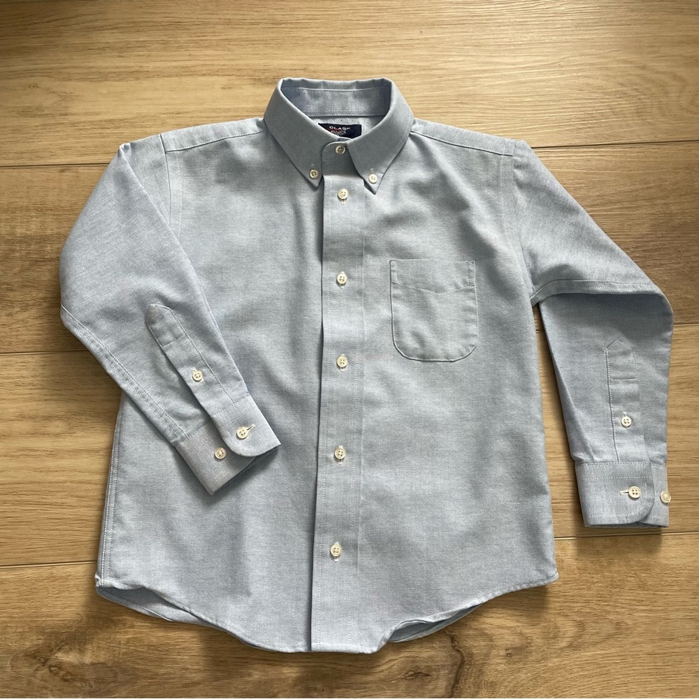 Kids light blue button down shirt size 5